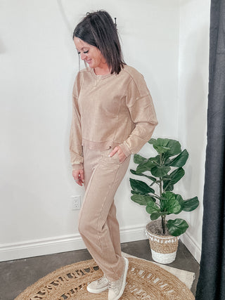 Laid Back Mineral Wash Pants Mocha-Pants-Zenana-Motis & Co Boutique, Women's Fashion Boutique in Carthage, Missouri
