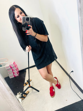 Gabby Vintage Washed Shift Dress Black-Dresses-Very J-Motis & Co Boutique, Women's Fashion Boutique in Carthage, Missouri