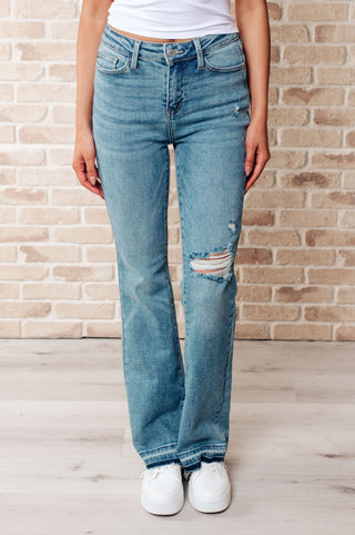 Isla Mid Rise Distressed Released Hem Bootcut Jeans-Jeans-Ave-Motis & Co Boutique, Women's Fashion Boutique in Carthage, Missouri