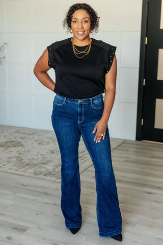My Domain Studded Cap Sleeve Top-Tops-Ave Shops-Motis & Co Boutique, Women's Fashion Boutique in Carthage, Missouri