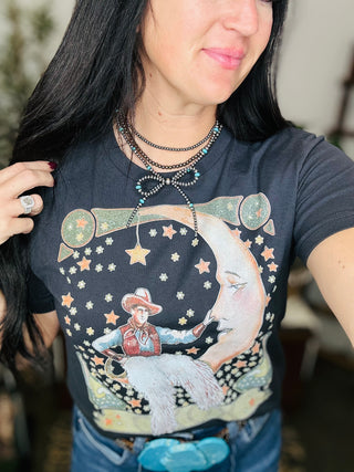 Cowboy in The Moon Graphic Tee XOXO Art Co-Graphic Tees-XOXO ART & Co-Motis & Co Boutique, Women's Fashion Boutique in Carthage, Missouri