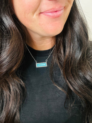 Tucson Turquoise Bar Fashion Necklace-Necklaces-Motis & CO-Motis & Co Boutique, Women's Fashion Boutique in Carthage, Missouri