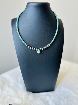 Bandit Authentic Turquoise Hand Beaded Necklace-Necklaces-Motis & CO-Motis & Co Boutique, Women's Fashion Boutique in Carthage, Missouri