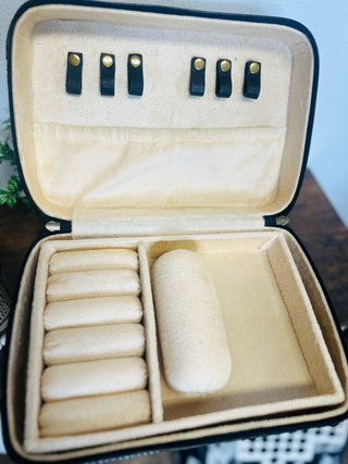 Cowhide & Black Checkered Tooled Jewelry Boxes-Handbags-Western Linen-Motis & Co Boutique, Women's Fashion Boutique in Carthage, Missouri