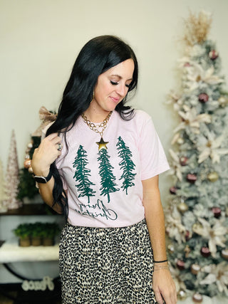Christmas Trees Pink Graphic Tee-graphic Sweatshirt-P&PD-Motis & Co Boutique, Women's Fashion Boutique in Carthage, Missouri