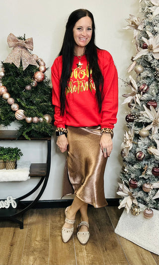 Miles Midi Satin Skirt - Brown-Dresses-LA MIEL-Motis & Co Boutique, Women's Fashion Boutique in Carthage, Missouri