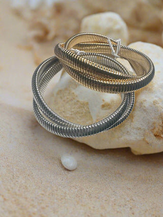 Dublin Double Stran Twisted Serpentine Bracelet-Bracelets-Carol Su-Motis & Co Boutique, Women's Fashion Boutique in Carthage, Missouri