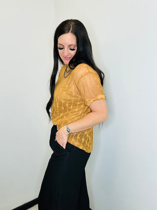 Cowtown Cutesy Sheer Mesh with Tank Saddle-Short Sleeves-2 Fly-Motis & Co Boutique, Women's Fashion Boutique in Carthage, Missouri