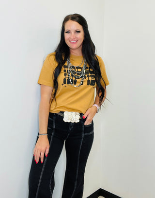 Rodeo Hippie Mustard Graphic Tee-Graphic Tees-Rodeo Hippie-Motis & Co Boutique, Women's Fashion Boutique in Carthage, Missouri