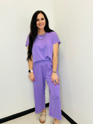 Palm Beach Lilac Wide Leg Pant & Top Set-Sets-Dear Scarlett-Motis & Co Boutique, Women's Fashion Boutique in Carthage, Missouri