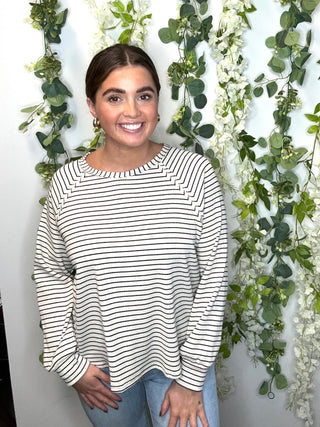 Irene Ivory Striped Long Sleeve Top-Long Sleeves-blu pepper-Motis & Co Boutique, Women's Fashion Boutique in Carthage, Missouri
