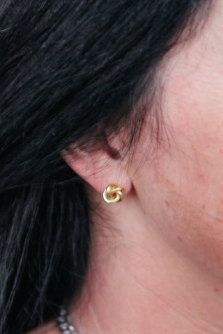Gold Knot Stud Earrings-Earrings-MOTIS-Motis & Co Boutique, Women's Fashion Boutique in Carthage, Missouri
