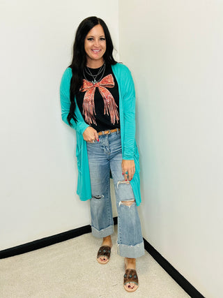 Just a Girl Western Bow Tee-Graphic Tees-sterling kreek-Motis & Co Boutique, Women's Fashion Boutique in Carthage, Missouri