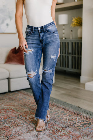 O'Hara Destroyed Straight Jeans-Jeans-Ave-Motis & Co Boutique, Women's Fashion Boutique in Carthage, Missouri