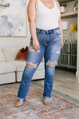O'Hara Destroyed Straight Jeans-Jeans-Ave-Motis & Co Boutique, Women's Fashion Boutique in Carthage, Missouri