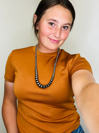 Cloud Basic Tee in Saddle-Short Sleeves-2 Fly-Motis & Co Boutique, Women's Fashion Boutique in Carthage, Missouri