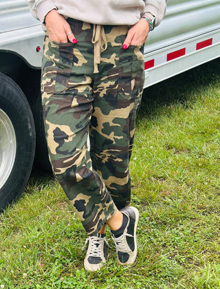 Bender Risen Barrel Camo Pants-jeans-Risen-Motis & Co Boutique, Women's Fashion Boutique in Carthage, Missouri