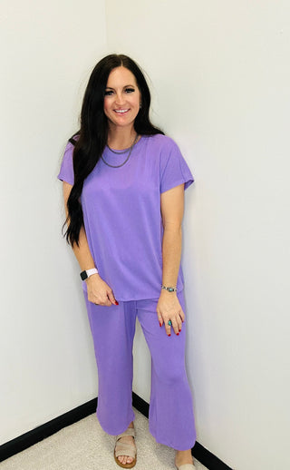 Palm Beach Lilac Wide Leg Pant & Top Set-Sets-Dear Scarlett-Motis & Co Boutique, Women's Fashion Boutique in Carthage, Missouri