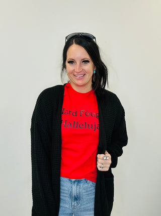 Hard Fought Red Graphic Tee-Graphic Tees-Motis & CO-Motis & Co Boutique, Women's Fashion Boutique in Carthage, Missouri