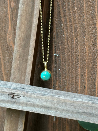 Hada Gold Kingman Turquoise Necklace-Necklaces-Motis & CO-Motis & Co Boutique, Women's Fashion Boutique in Carthage, Missouri