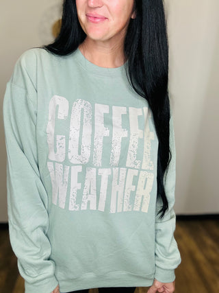 Coffee Weather Long Sleeve Graphic Sweatshirt-graphic Sweatshirt-Motis-Motis & Co Boutique, Women's Fashion Boutique in Carthage, Missouri
