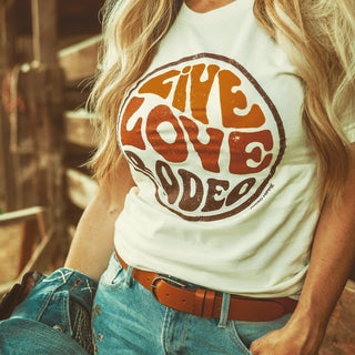 Live Love Rodeo Cream Graphic Tee-Graphic Tees-Rodeo Hippie-Motis & Co Boutique, Women's Fashion Boutique in Carthage, Missouri