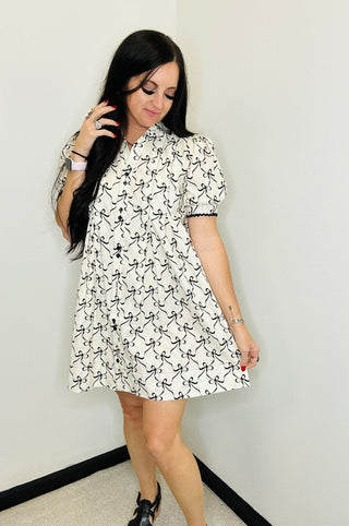 Bianca Bow Shift Dress-Dresses-gigi-Motis & Co Boutique, Women's Fashion Boutique in Carthage, Missouri