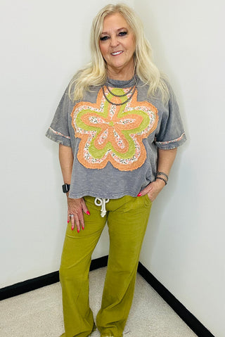 Flo Flower Patch Boho Top-Short Sleeves-EASEL-Motis & Co Boutique, Women's Fashion Boutique in Carthage, Missouri