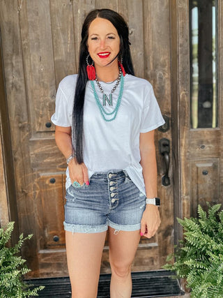 Turquoise Cowboy Pearl Initial Necklace-Necklaces-The Rustic Cactus-Motis & Co Boutique, Women's Fashion Boutique in Carthage, Missouri