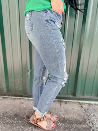 Floyd Boyfriend Fit Destroyed Jeans-Jeans-Judy Blue-Motis & Co Boutique, Women's Fashion Boutique in Carthage, Missouri
