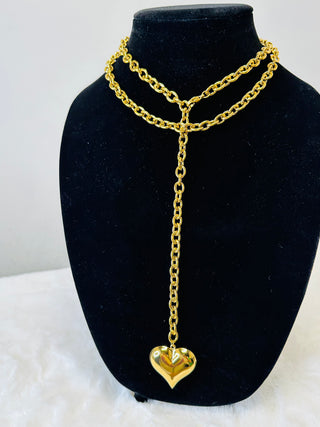 XL Wrap Around Gold Heart Necklace-Necklaces-ChanSutt-Motis & Co Boutique, Women's Fashion Boutique in Carthage, Missouri