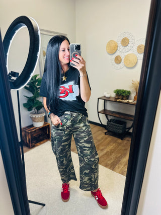 KC Arrowhead Black Graphic Tee-Graphic Tees-Motis & CO-Motis & Co Boutique, Women's Fashion Boutique in Carthage, Missouri