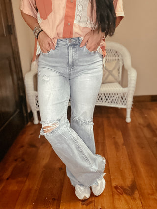 Calvin High Rise Wide Leg Jeans-Jeans-Risen-Motis & Co Boutique, Women's Fashion Boutique in Carthage, Missouri