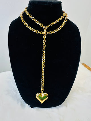 XL Wrap Around Gold Heart Necklace-Necklaces-ChanSutt-Motis & Co Boutique, Women's Fashion Boutique in Carthage, Missouri