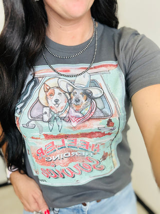 Heeler Herding Service Graphic Tee XOXO Art Co-Graphic Tees-XOXO ART & Co-Motis & Co Boutique, Women's Fashion Boutique in Carthage, Missouri