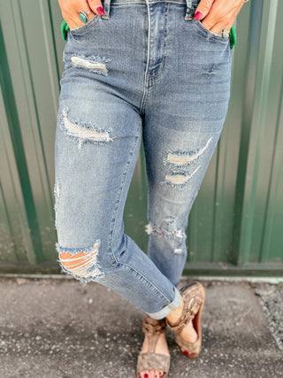 Floyd Boyfriend Fit Destroyed Jeans-Jeans-Judy Blue-Motis & Co Boutique, Women's Fashion Boutique in Carthage, Missouri