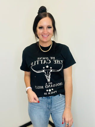 He Owns The Cattle Graphic Tee-Graphic Tees-Motis & CO-Motis & Co Boutique, Women's Fashion Boutique in Carthage, Missouri