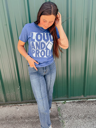 Loud and Proud Blue Graphic Tee-Graphic Tees-P&PD-Motis & Co Boutique, Women's Fashion Boutique in Carthage, Missouri