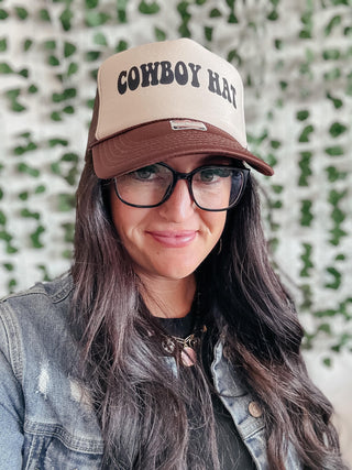 Tan and Brown Cowboy Trucker Hat-Ball Caps-Turquoise Haven-Motis & Co Boutique, Women's Fashion Boutique in Carthage, Missouri
