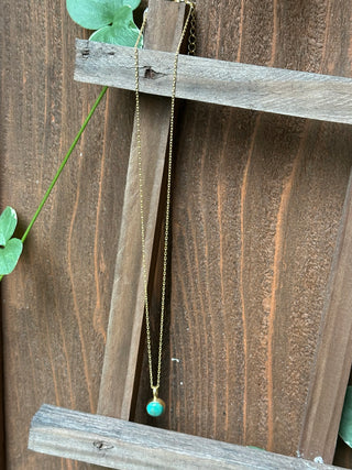 Hada Gold Kingman Turquoise Necklace-Necklaces-Motis & CO-Motis & Co Boutique, Women's Fashion Boutique in Carthage, Missouri
