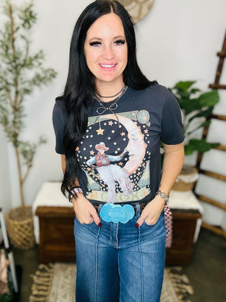 Cowboy in The Moon Graphic Tee XOXO Art Co-Graphic Tees-XOXO ART & Co-Motis & Co Boutique, Women's Fashion Boutique in Carthage, Missouri