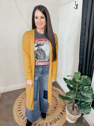Catch Me Cardigan Mustard-Cardigans-Haptics-Motis & Co Boutique, Women's Fashion Boutique in Carthage, Missouri