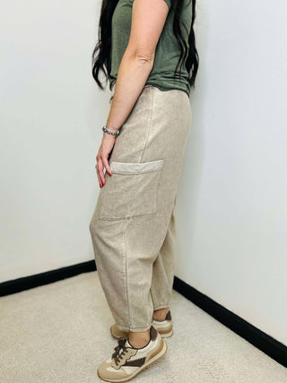 Leo Upside Down Mocha Terry Knit Pants-Pants-EASEL-Motis & Co Boutique, Women's Fashion Boutique in Carthage, Missouri