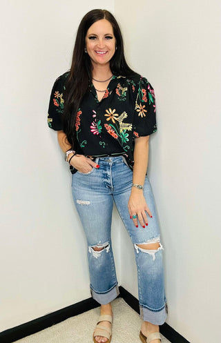 Axel Tummy Control Risen Straight Cuff Jeans-jeans-Risen-Motis & Co Boutique, Women's Fashion Boutique in Carthage, Missouri