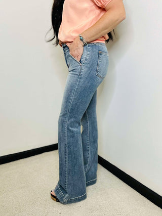 Percy Pin Tuck Judy Blue Trouser Jeans-jeans-Judy Blue-Motis & Co Boutique, Women's Fashion Boutique in Carthage, Missouri