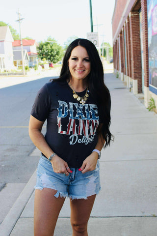 Dixie Land Delight Destroyed Graphic Tee-Graphic Tees-MOTIS-Motis & Co Boutique, Women's Fashion Boutique in Carthage, Missouri