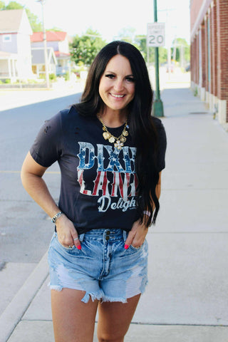Dixie Land Delight Destroyed Graphic Tee-Graphic Tees-MOTIS-Motis & Co Boutique, Women's Fashion Boutique in Carthage, Missouri