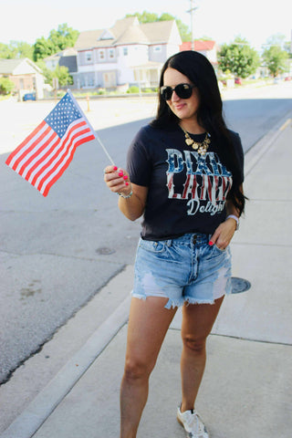 Dixie Land Delight Destroyed Graphic Tee-Graphic Tees-MOTIS-Motis & Co Boutique, Women's Fashion Boutique in Carthage, Missouri