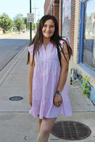Isabella Pink Tired Dress-Dresses-GiGiO-Motis & Co Boutique, Women's Fashion Boutique in Carthage, Missouri