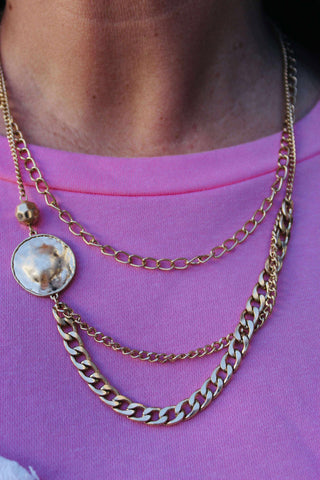 Dubi Gold Layered Chain Necklace-Necklaces-Carol Su-Motis & Co Boutique, Women's Fashion Boutique in Carthage, Missouri